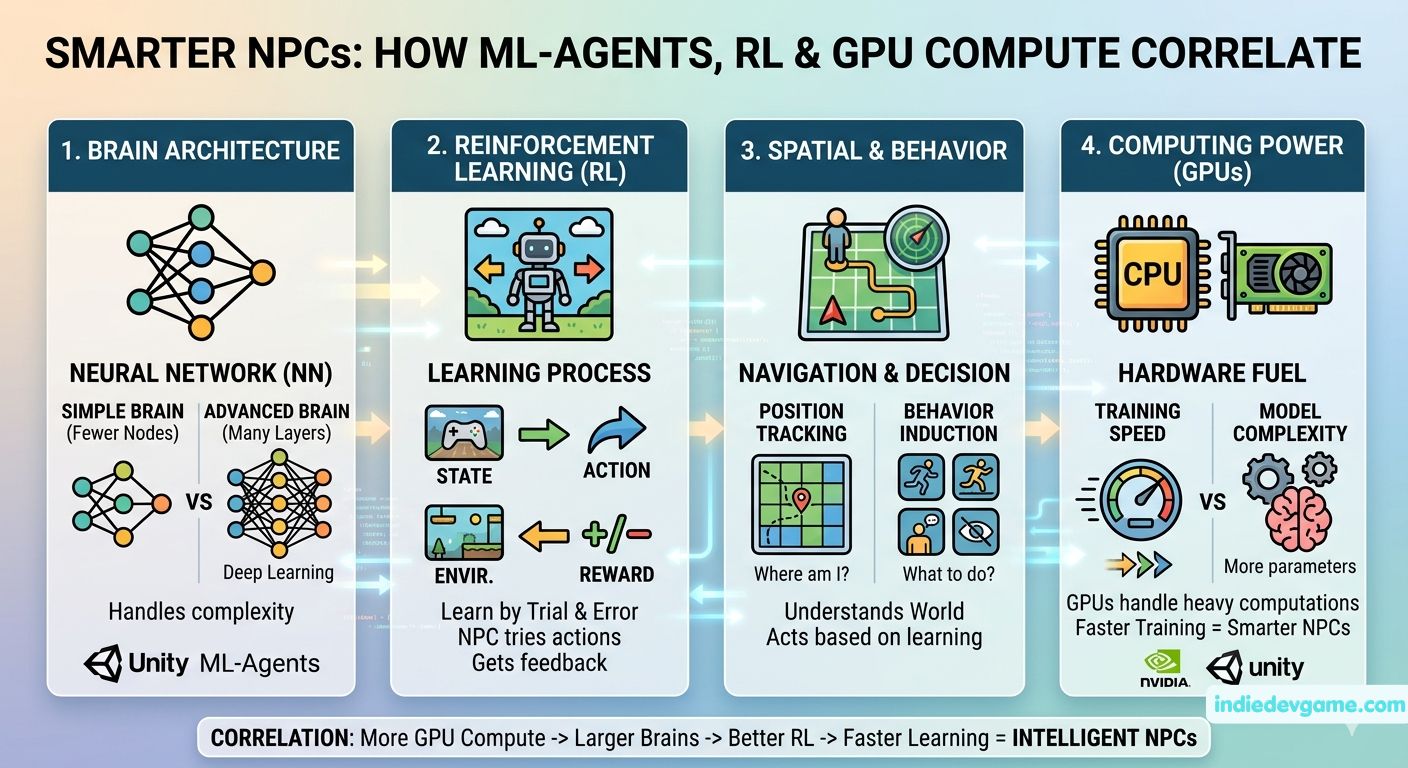Intelligent NPC ML-Agents Reinforcement Learning Unity Correlation with Computing Power & GPUs